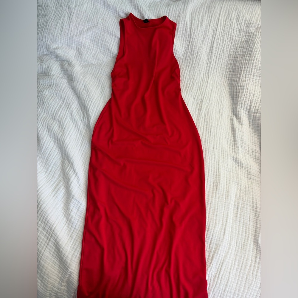 SHEIN Red Sleeveless Maxi Dress